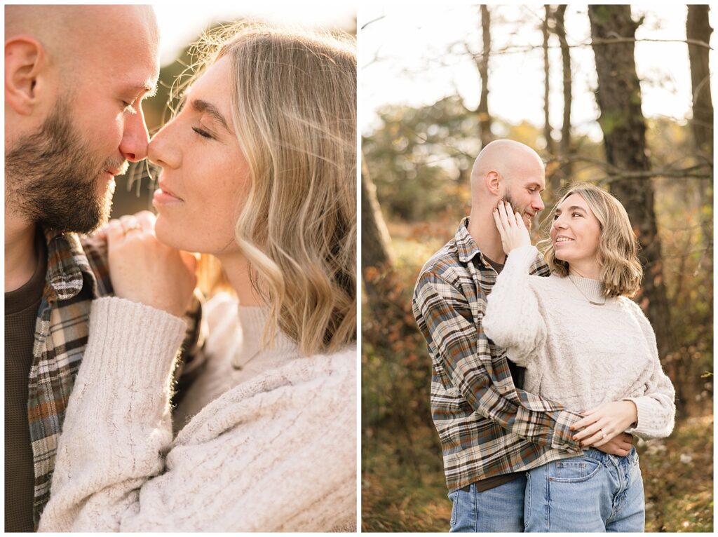 Detail shot of couple and close up of their faces